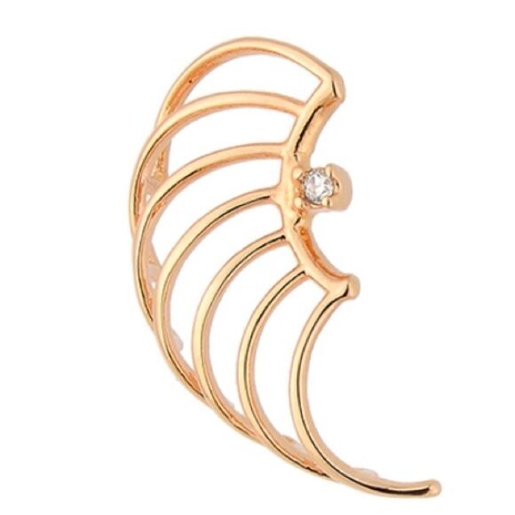 EAR CUFF WINGS ZIRCONIA + ROSE GOLD PLATED EARRING - Picture 3 of 5
